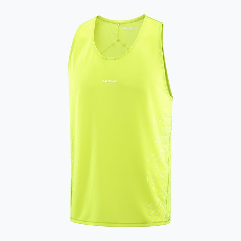 Men's running top Salomon Sense Aero Singlet GFX acid lime 4