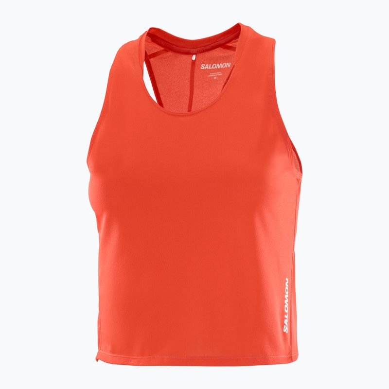 Women's running top Salomon Sense Aero Short Tank fiery red 4