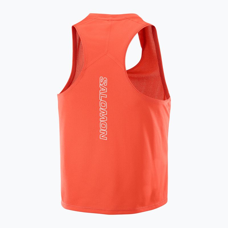 Women's running top Salomon Sense Aero Short Tank fiery red 5