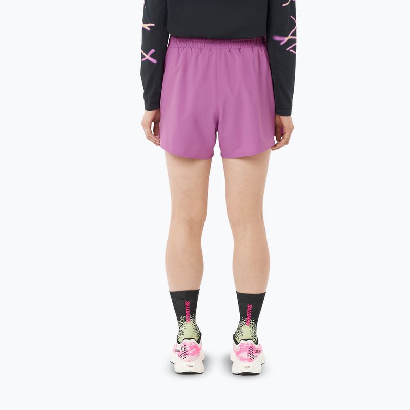 Women's running shorts Salomon Shakeout Core 2IN1 4" iris orchid 2