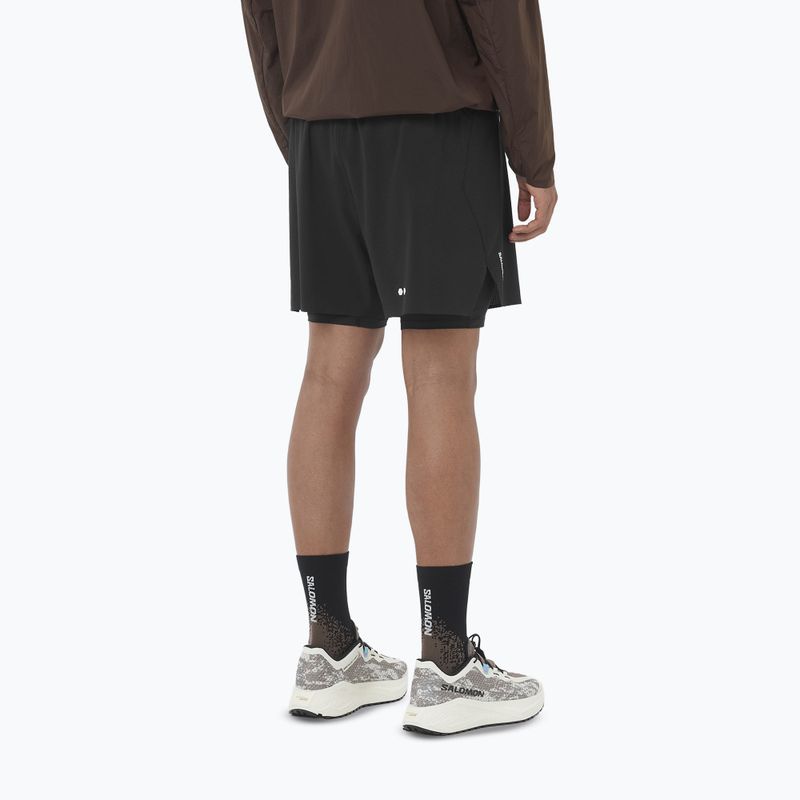 Men's running shorts Salomon Sense Aero 2IN1 5" deep black 2