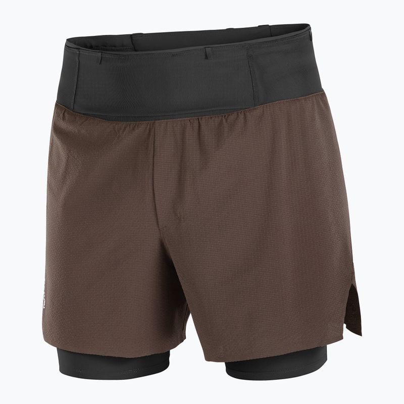 Men's running shorts Salomon Sense Aero 2IN1 5" coffee bean 8