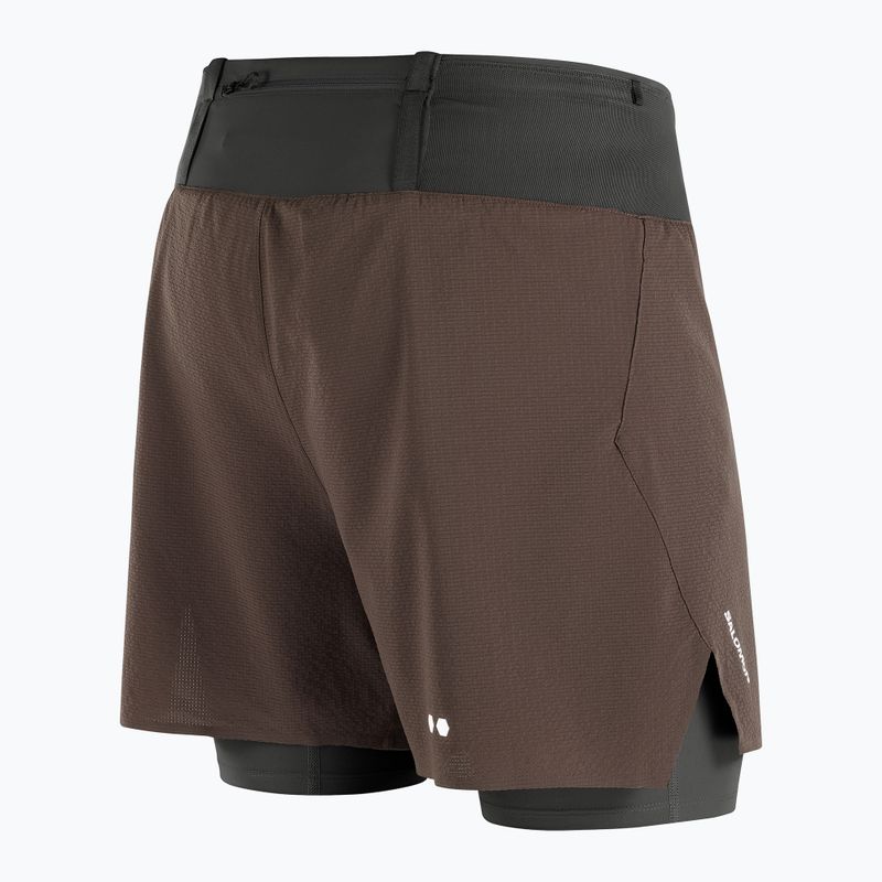 Men's running shorts Salomon Sense Aero 2IN1 5" coffee bean 9