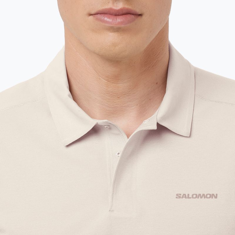 Men's polo shirt Salomon Trackline Polo silver cloud 3