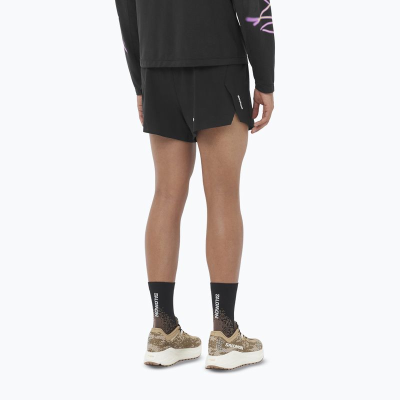 Men's running shorts Salomon Aero SPLT 3" deep black 2