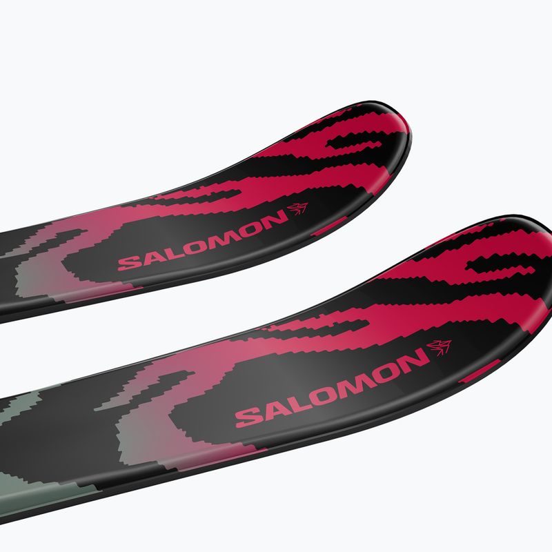 Kids’ downhill skis with bindings Salomon QST Jr Black XS + C5 GW black/neon punch 6