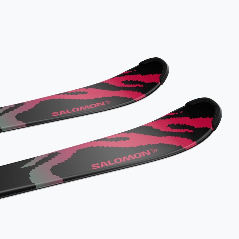 Kids’ downhill skis with bindings Salomon QST Jr Black M + L6 GW black/neon punch 6