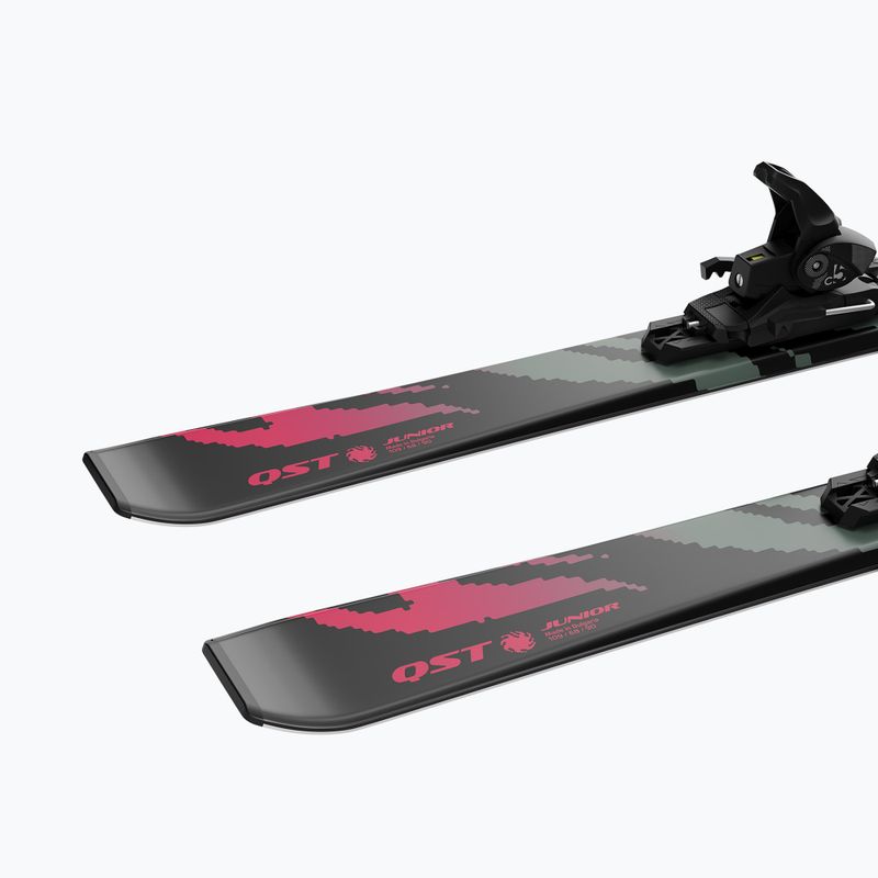 Kids’ downhill skis with bindings Salomon QST Jr Black M + C5 GW black/neon punch 6