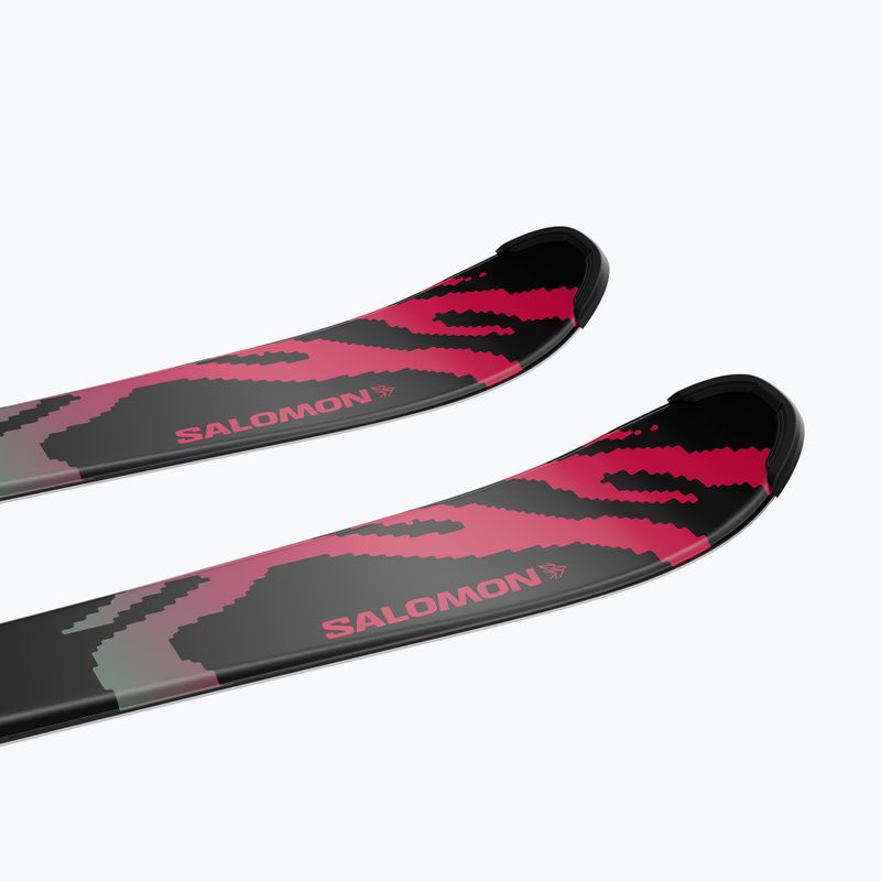 Kids’ downhill skis with bindings Salomon QST Jr Black M + C5 GW black/neon punch 7