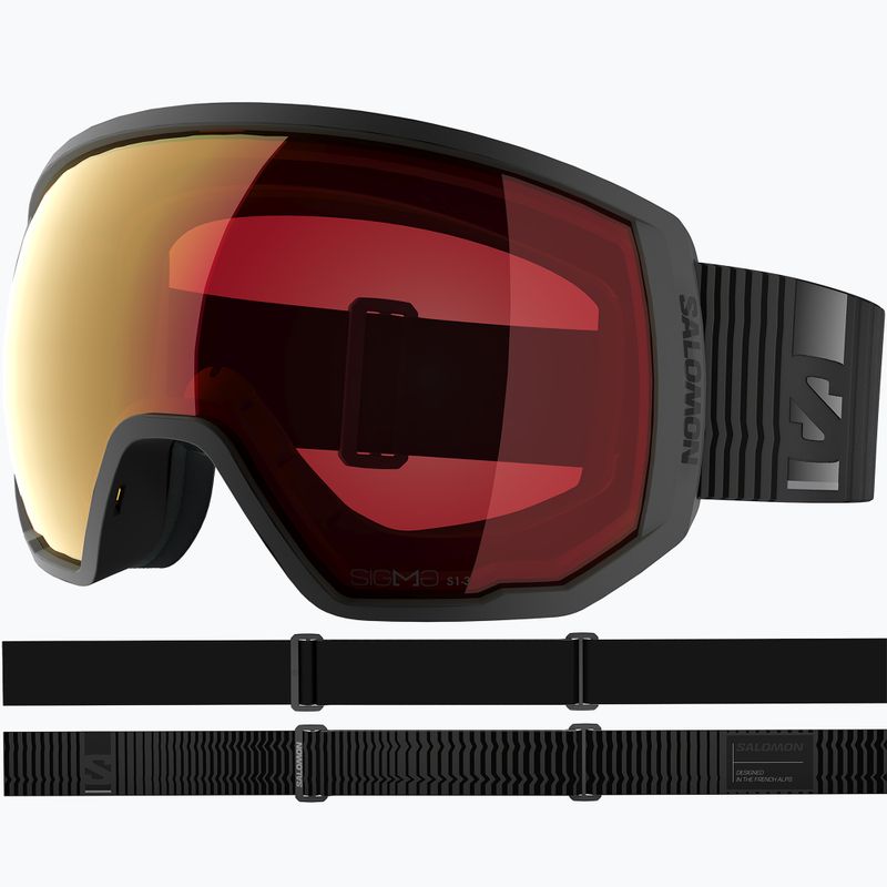 Ski goggles Salomon Radium Pro Outline Sigma Photo S1-S3 black/sigma photo poppy red 2