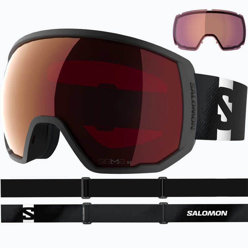 Ski goggles Salomon Radium Pro Outline Sigma S3+S1 black/sigma fire red/sigma light blue 2