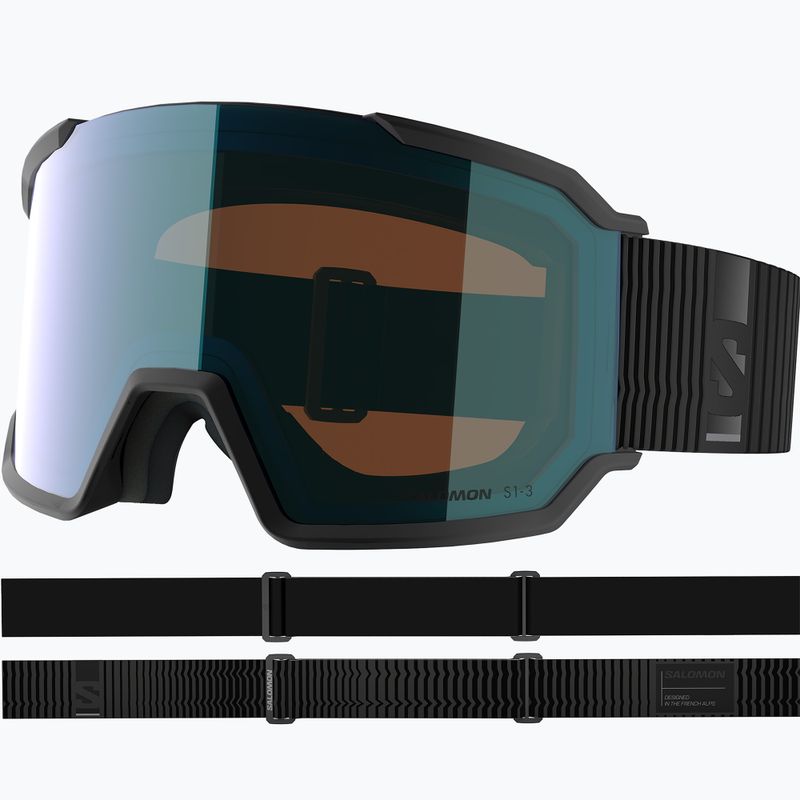Ski goggles Salomon S/View 3 Photo S1-S3 black/photo ml blue 2