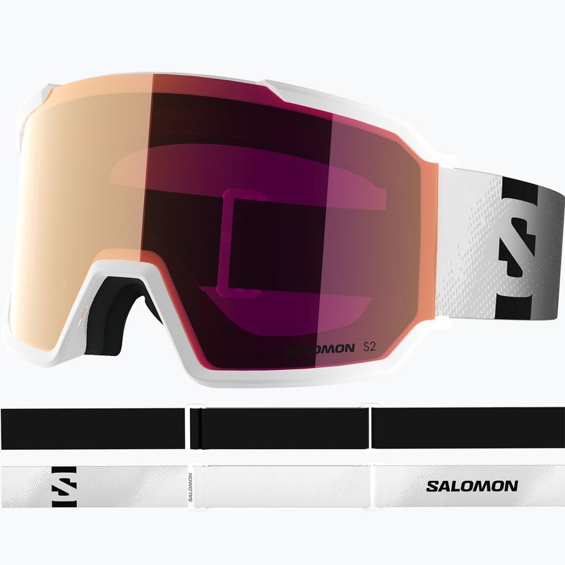 Ski goggles Salomon S/View 3 S2 white/ml lruby 2