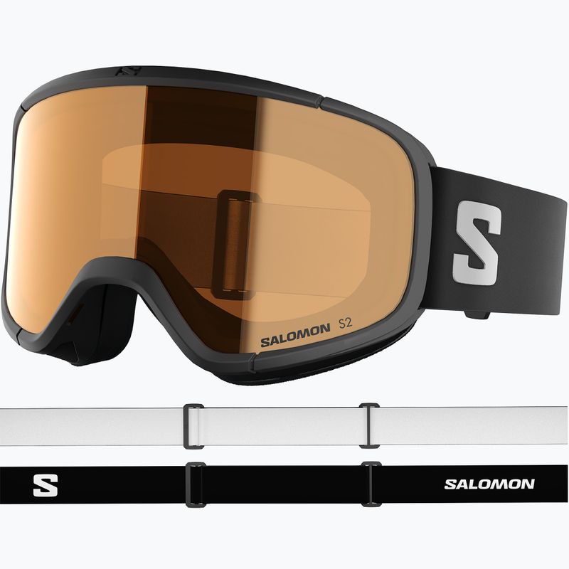 Children's ski goggles Salomon Rio S2 black/flash tonic orange 2
