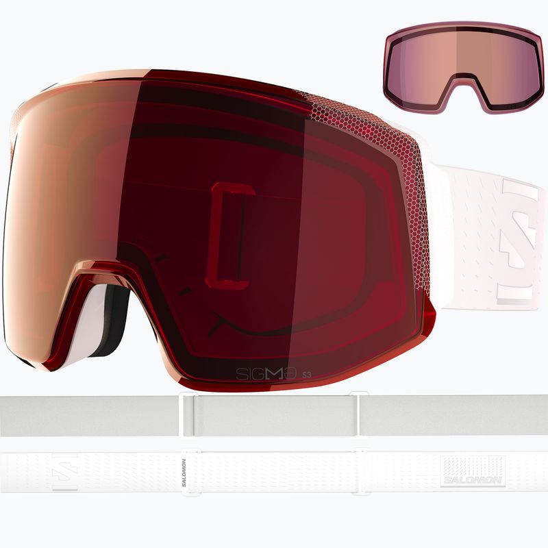 Ski goggles Salomon Skarn Prime Sigma S3+S1 white/sigma fire red/sigma light blue 2