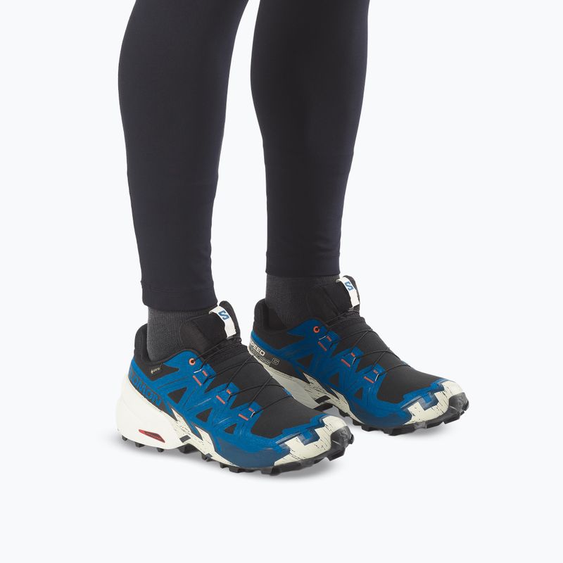 Men's running shoes Salomon Speedcross 6 GTX black/mykonos blue 6