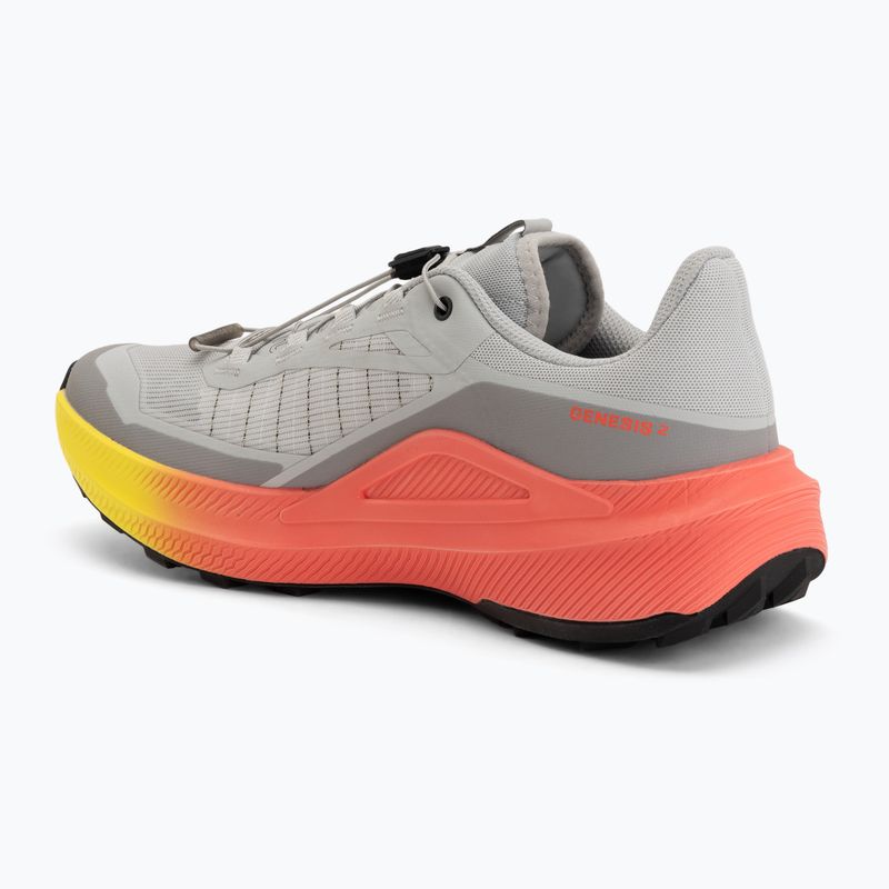 Men's running shoes Salomon Genesis 2 gray violet/safety yellow 3
