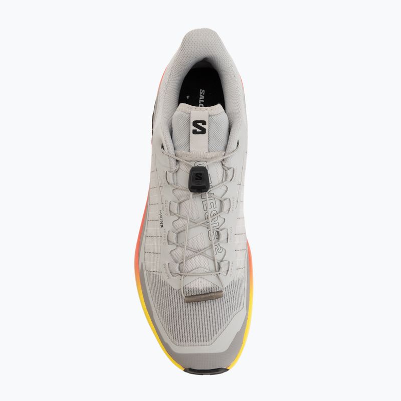 Men's running shoes Salomon Genesis 2 gray violet/safety yellow 5
