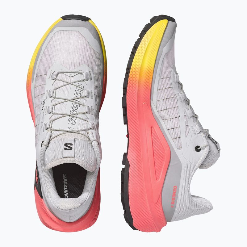 Women's running shoes Salomon Genesis 2 gray violet/safety yellow 5