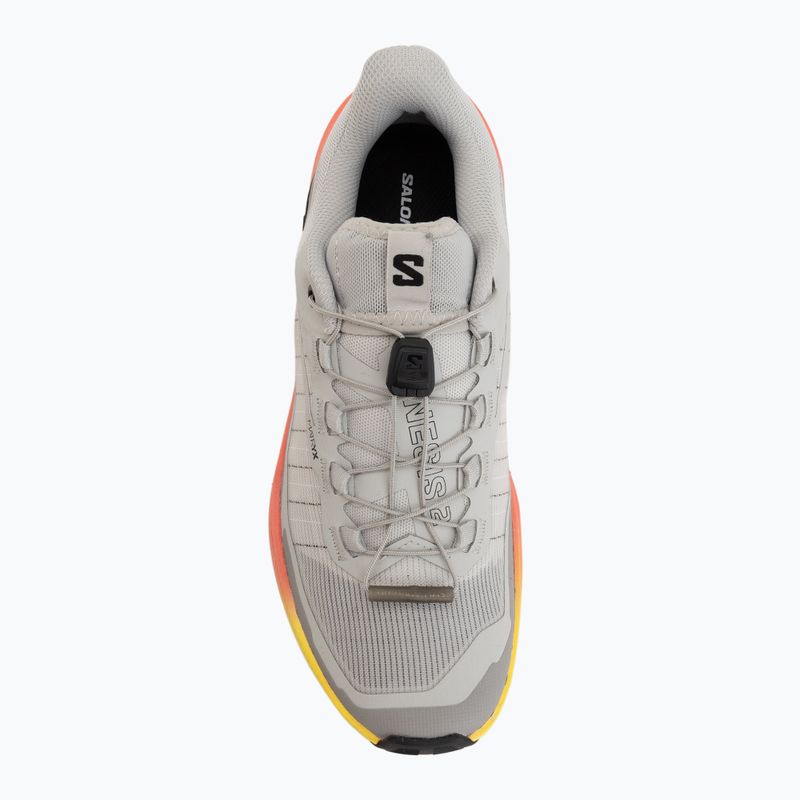 Women's running shoes Salomon Genesis 2 gray violet/safety yellow 5
