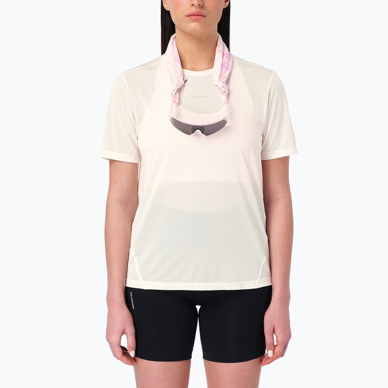 Women's running shirt Salomon Shakeout Core GFX SS Tee whisper white/pink frosting
