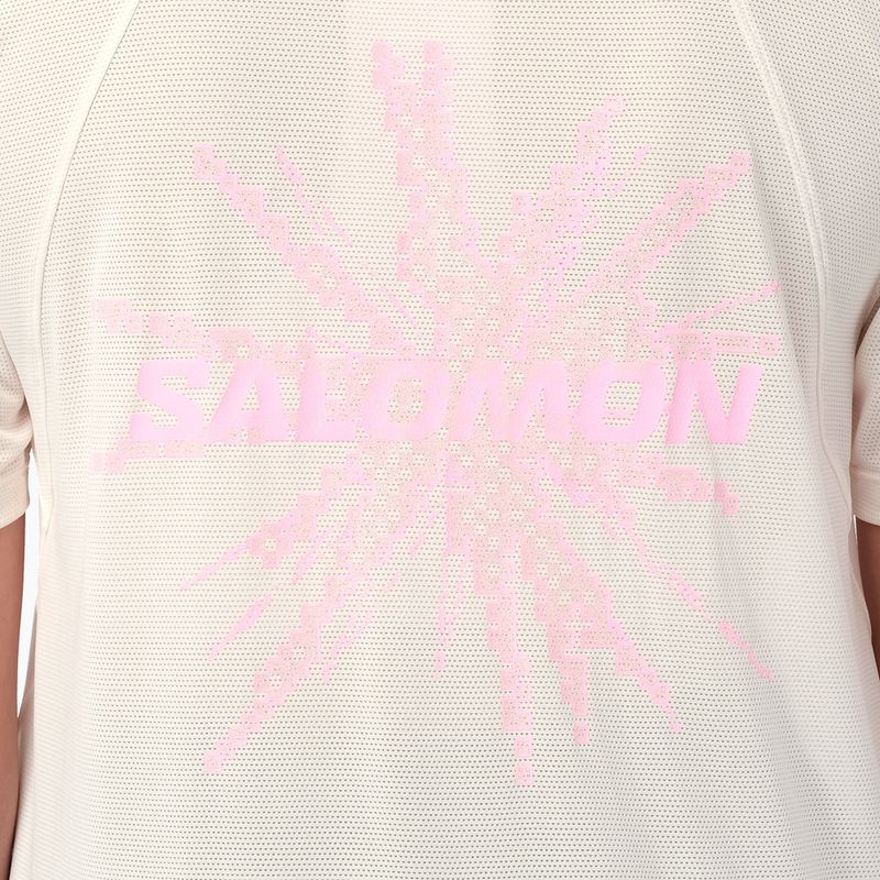 Women's running shirt Salomon Shakeout Core GFX SS Tee whisper white/pink frosting 4