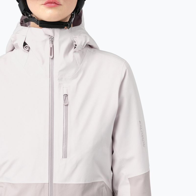 Women's ski jacket Salomon Highland white sand/silver cloud 3