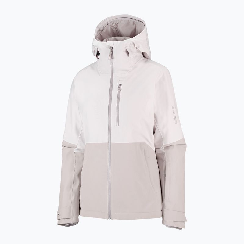 Women's ski jacket Salomon Highland white sand/silver cloud 7
