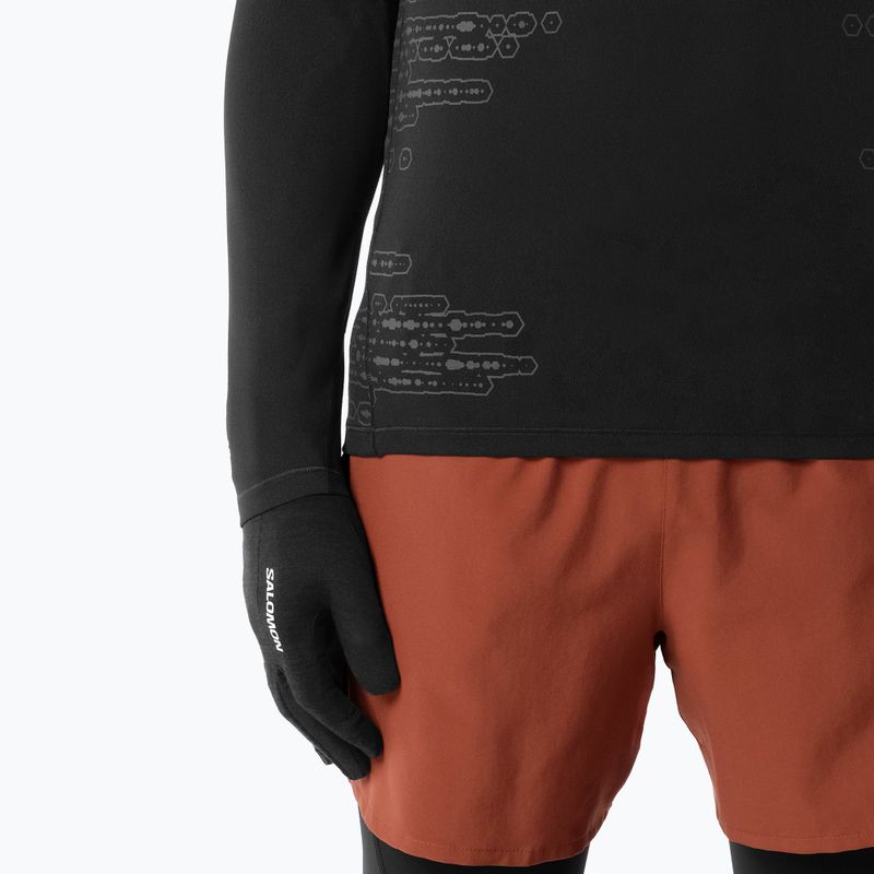 Men's running longsleeve Salomon Sense Aero GFX Tee LS deep black/black beauty 3