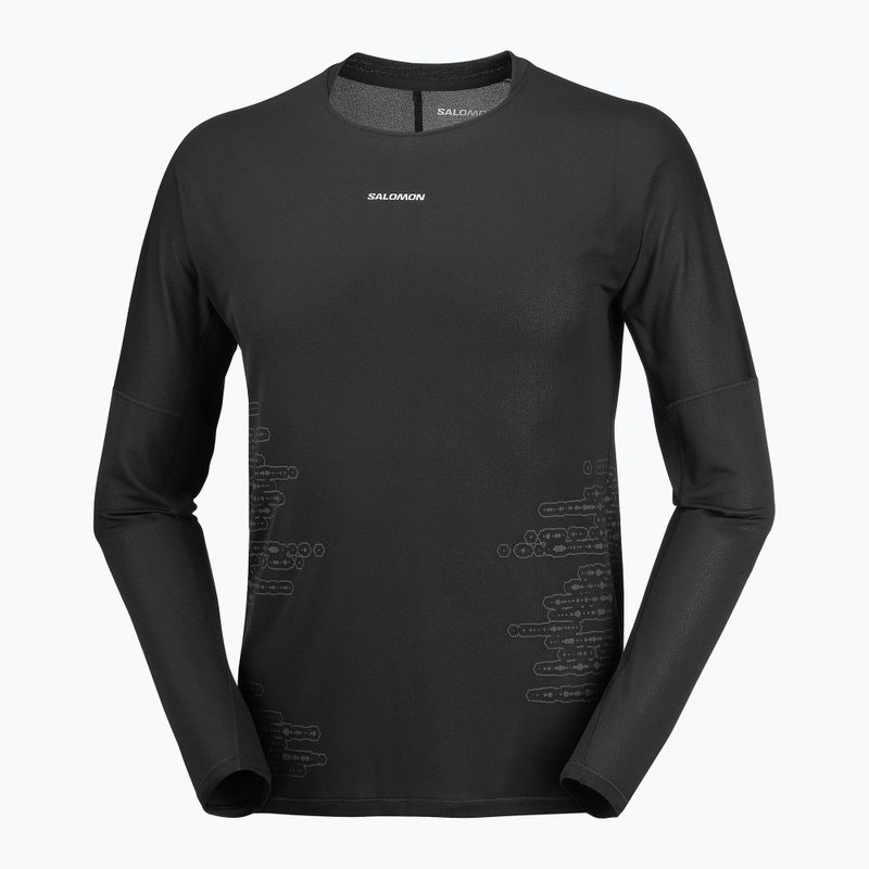 Men's running longsleeve Salomon Sense Aero GFX Tee LS deep black/black beauty 4