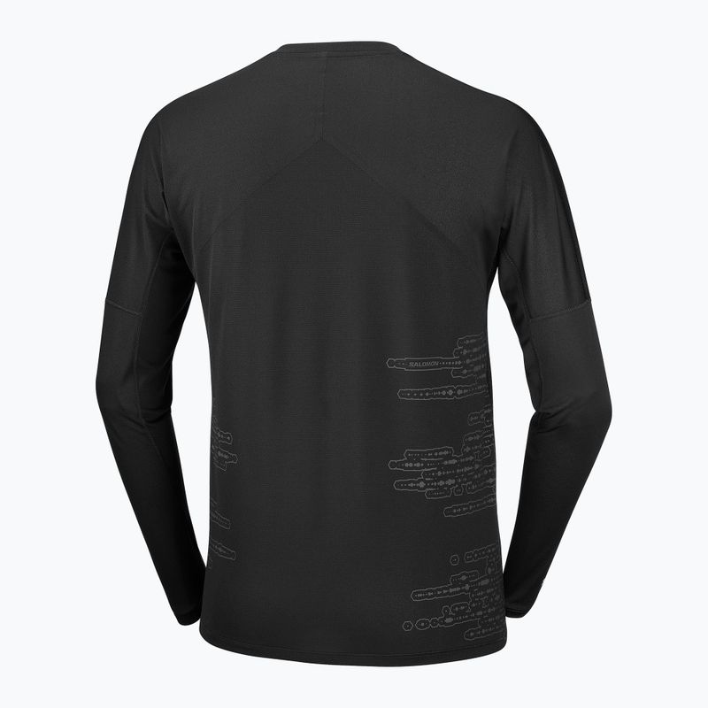 Men's running longsleeve Salomon Sense Aero GFX Tee LS deep black/black beauty 5