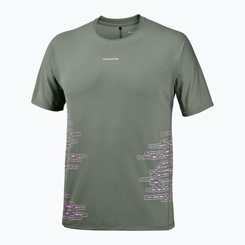 Men's running shirt Salomon Sense Aero GFX Tee SS castor gray/pink frosting 4