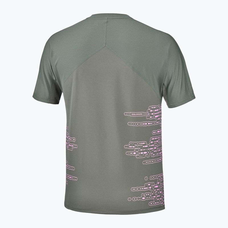 Men's running shirt Salomon Sense Aero GFX Tee SS castor gray/pink frosting 5