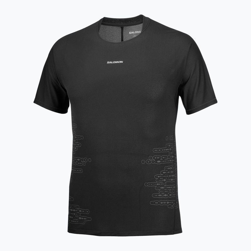 Men's running shirt Salomon Sense Aero GFX Tee SS deep black/black beauty 4