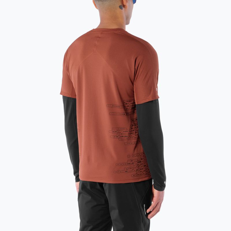 Men's running shirt Salomon Sense Aero GFX Tee SS burnt umber/coffee bean 2