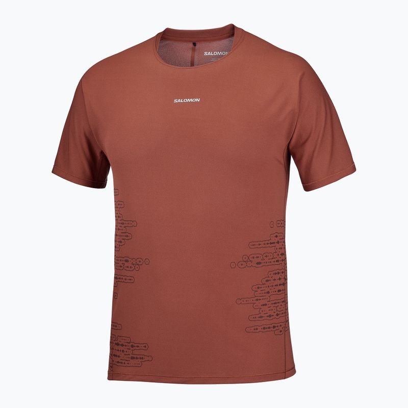 Men's running shirt Salomon Sense Aero GFX Tee SS burnt umber/coffee bean 4