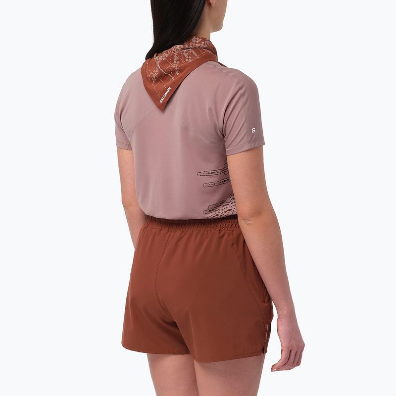 Women's running shirt Salomon Sense Aero GFX Tee SS antler/chocolate fondant 2