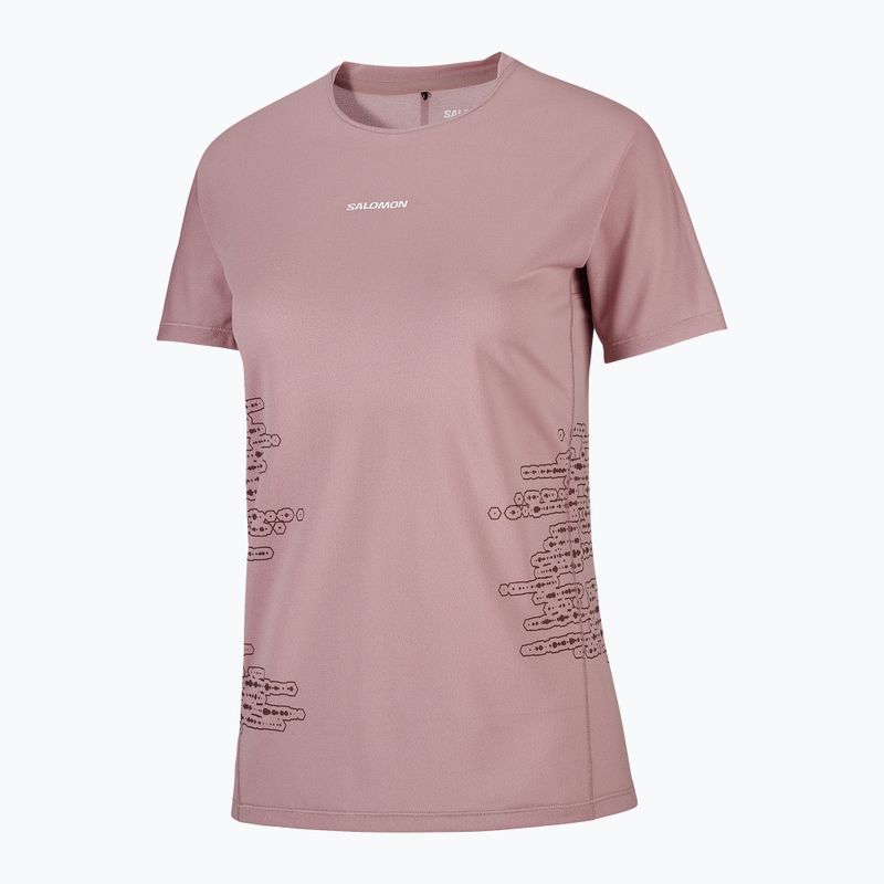 Women's running shirt Salomon Sense Aero GFX Tee SS antler/chocolate fondant 3