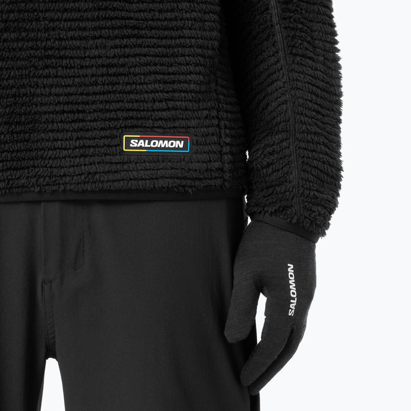 Men's fleece sweatshirt Salomon Thernova Fleece Hoodie deep black 5