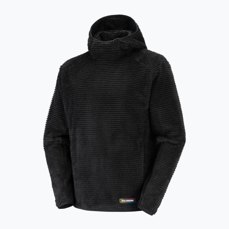 Men's fleece sweatshirt Salomon Thernova Fleece Hoodie deep black 6