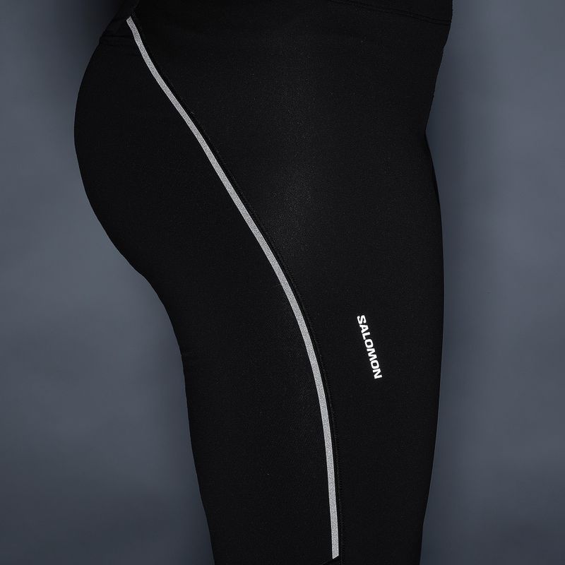 Women's running leggings Salomon Sense Softshell Tights deep black 6