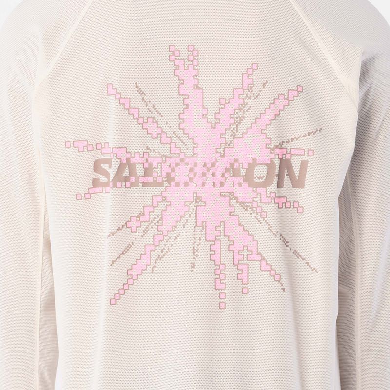 Men's running longsleeve Salomon Shakeout Core Tee GFX LS whisper white/pink frosting 3