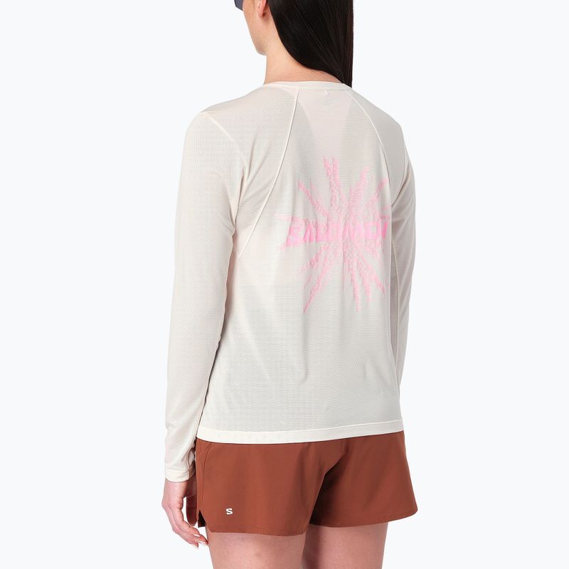 Women's running longsleeve Salomon Shakeout Core Tee GFX LS whisper white/pink frosting 2