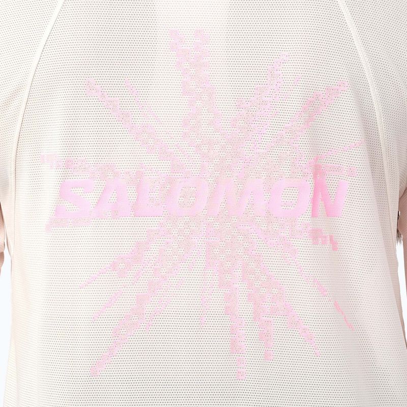 Women's running longsleeve Salomon Shakeout Core Tee GFX LS whisper white/pink frosting 4