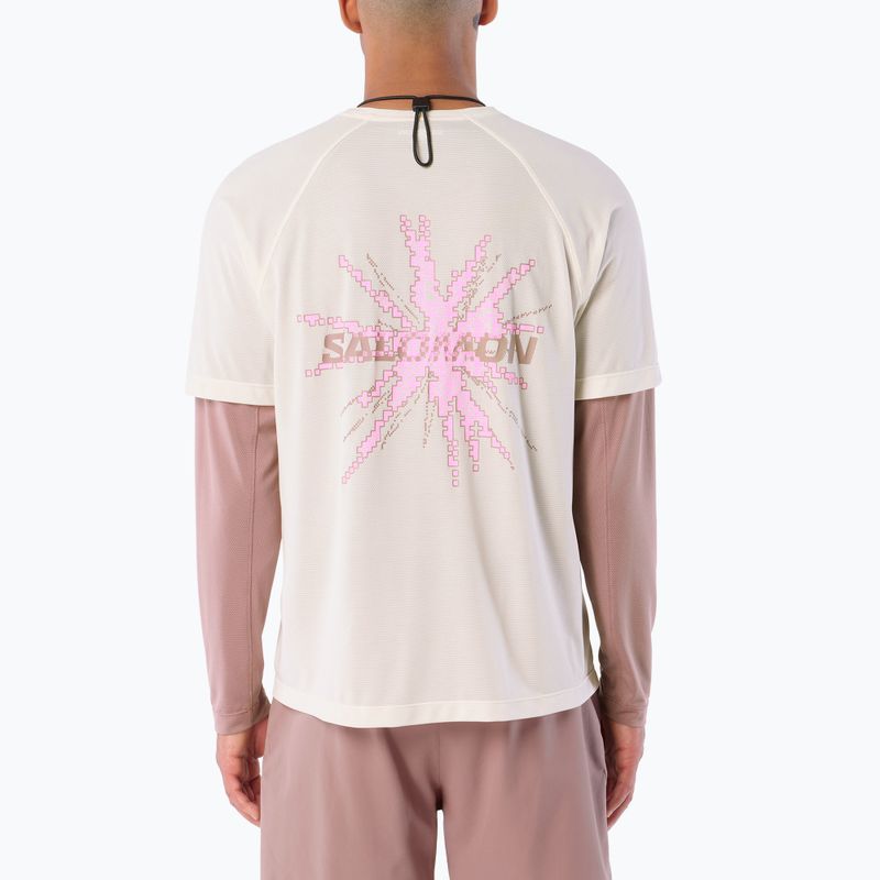 Men's running shirt Salomon Shakeout Core GFX SS Tee whisper white/pink frosting 2