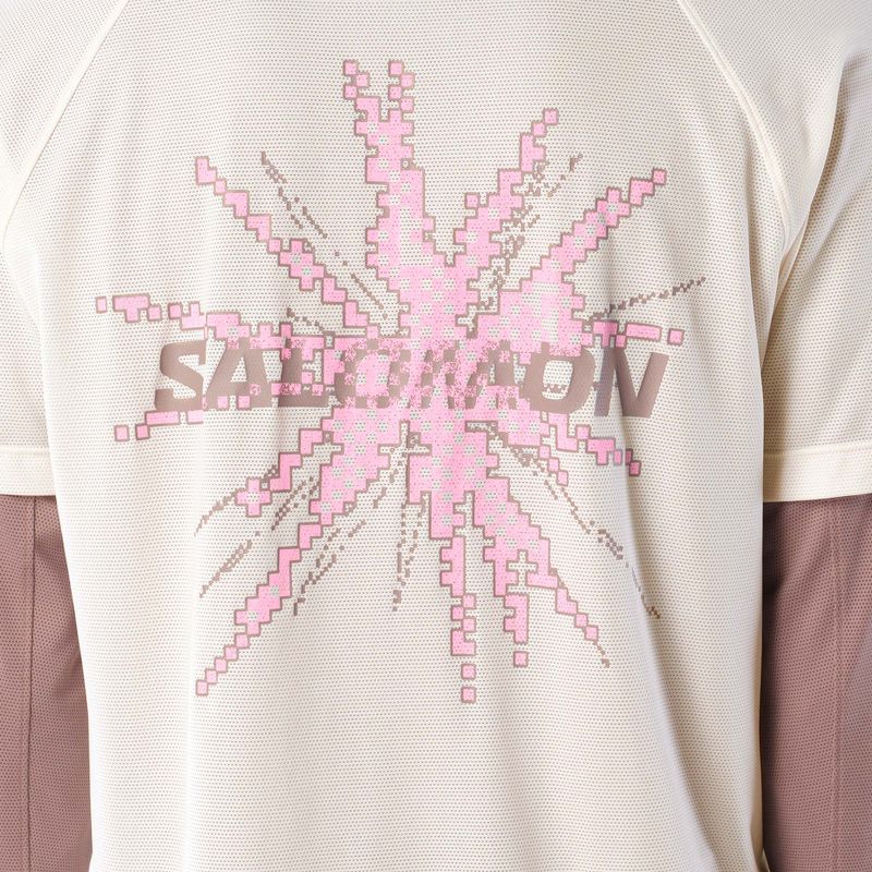 Men's running shirt Salomon Shakeout Core GFX SS Tee whisper white/pink frosting 4