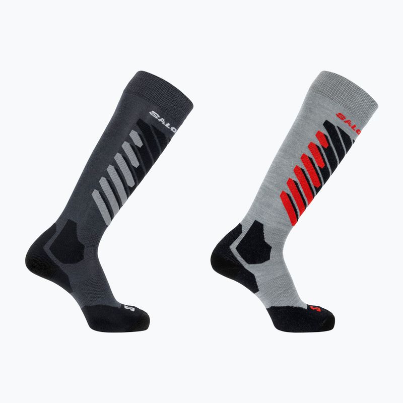 Ski socks Salomon S/Access 2-Pack anthracite/light grey