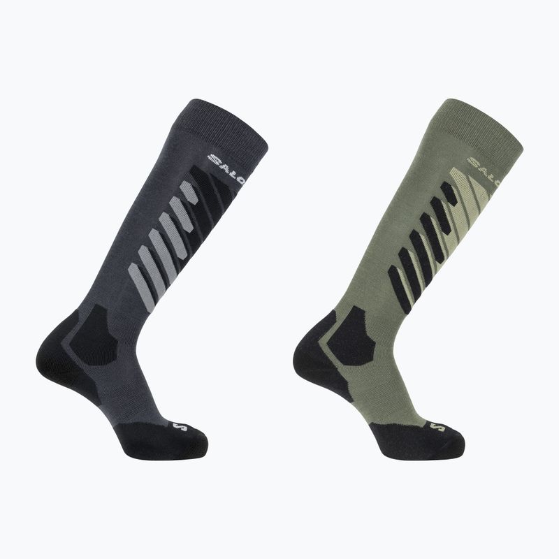 Ski socks Salomon S/Access 2-Pack anthracite/deep lichen green