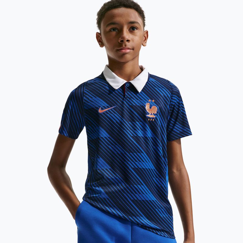 Children's football shirt Nike FFF 2026 Stadium Home game royal/metallic copper 7