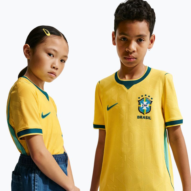 Children's football shirt Nike Brazil 2026/27 Match Home canary/light mint/geode teal 4